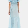 Seersucker Check Smock Maxi Dress