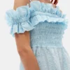 Seersucker Check Smock Maxi Dress