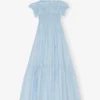 Seersucker Check Smock Maxi Dress