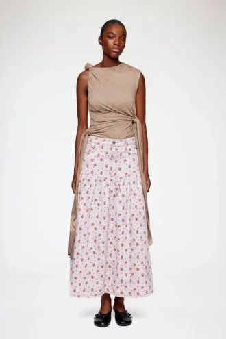 Skirt in Printed Denim