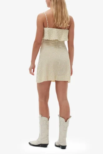 Stretch Seersucker Strap Mini Dress