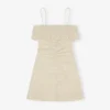 Stretch Seersucker Strap Mini Dress