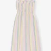 Stripe Cotton Maxi Strap Dress