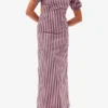 Striped Cotton Cutout Dress