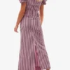 Striped Cotton Cutout Dress