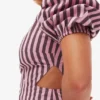 Striped Cotton Cutout Dress
