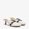 Sue Heeled Mules in white