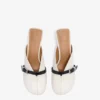 Sue Heeled Mules in white