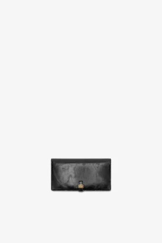 Sue Slim Long Wallet in Black