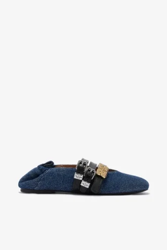 Sue Triple Ballerina in Denim
