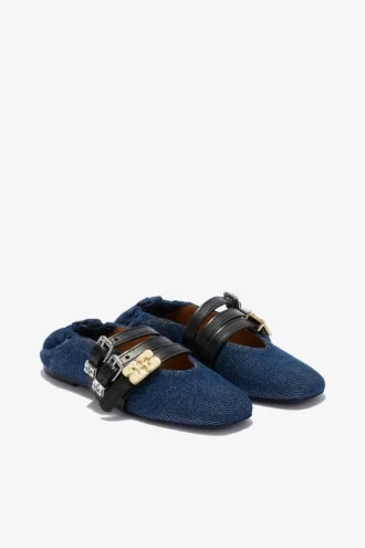 Sue Triple Ballerina in Denim