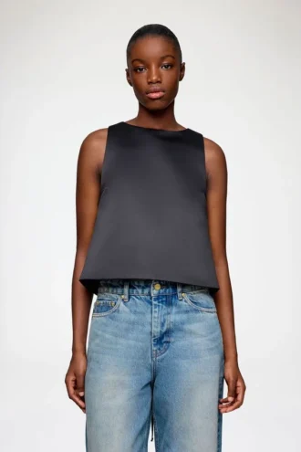 Top in Black Satin