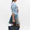 Tweed Denim Small Bear Tote