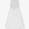 Washed Stretch Cotton Smock Midi Dress