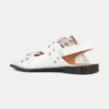 White Wide Welt Buckle Ballerinas