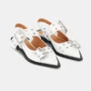 White Wide Welt Buckle Ballerinas