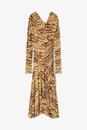 Zebra Print Ruched Dress